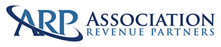 Logo for Advertising Revenue Partners in black and blue fonts