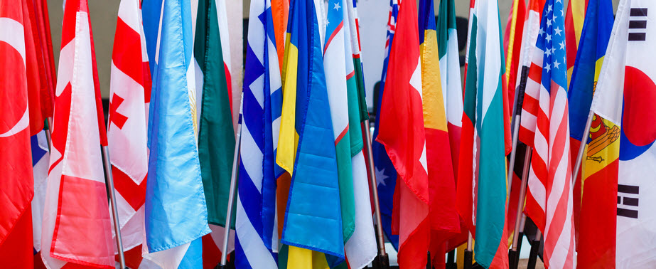 row of international flags