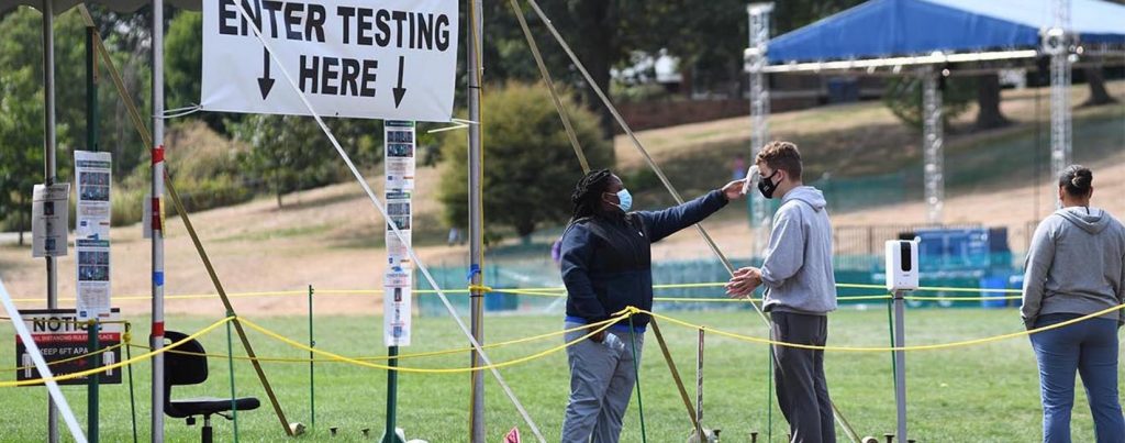 Wesleyan University Student Testing Tent