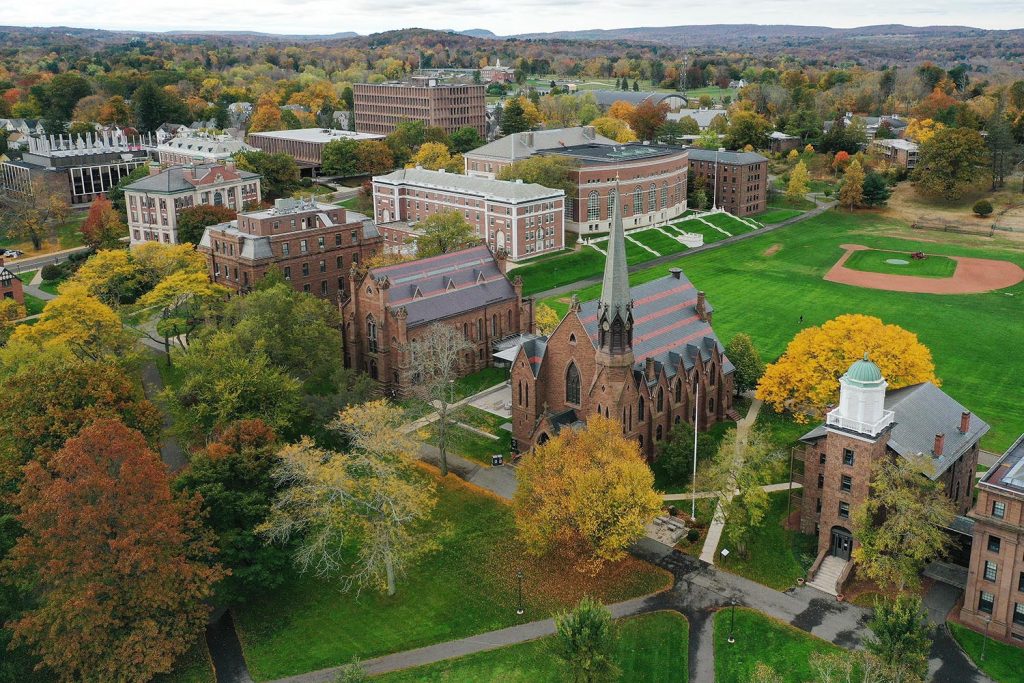 Wesleyan University Aerial Photo of Campus.